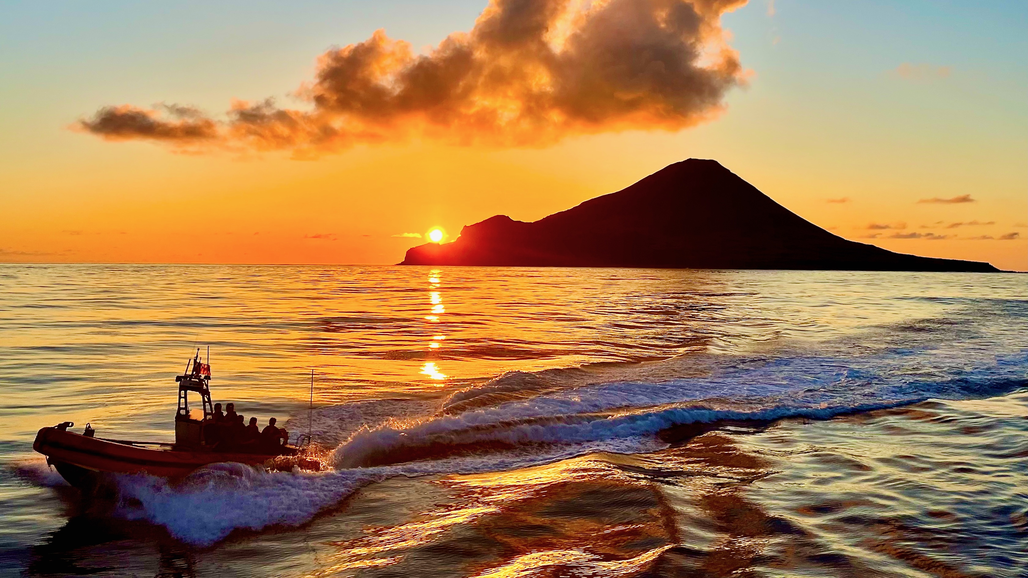This is an image of a United States Coast Guard vessel patrolling the Marianas Trench National Marine Sanctuary.